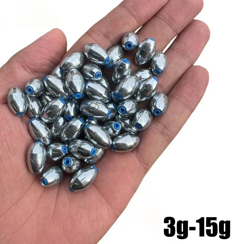Fishing Lure Spinnerbait - 10 Stück/Set Legierung Hohl-Olivengewichte 3g/4g/5g/6g/7g/8g/9g/10g/12g/15g Kohlenstoffstahl