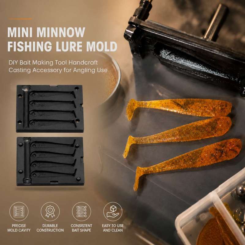 Fishing Lure Kit - Mini-Minnow-Angelköderform, DIY-Handgießwerkzeug zur Herstellung von Angelködern