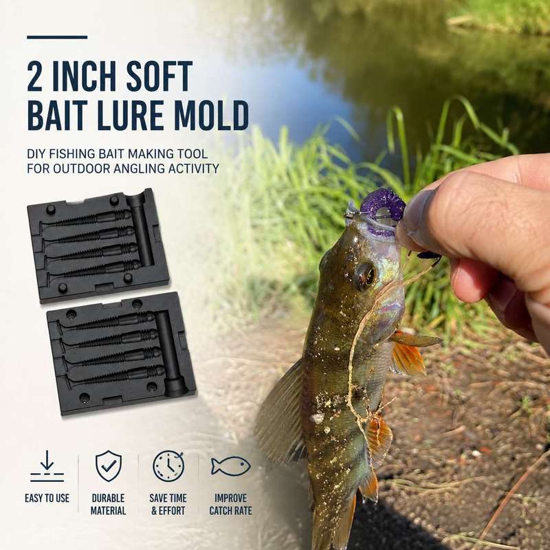 Fishing Lure Kit - 2-Zoll-Weichköder-Gießform, DIY-Werkzeug zur Herstellung von Angelködern