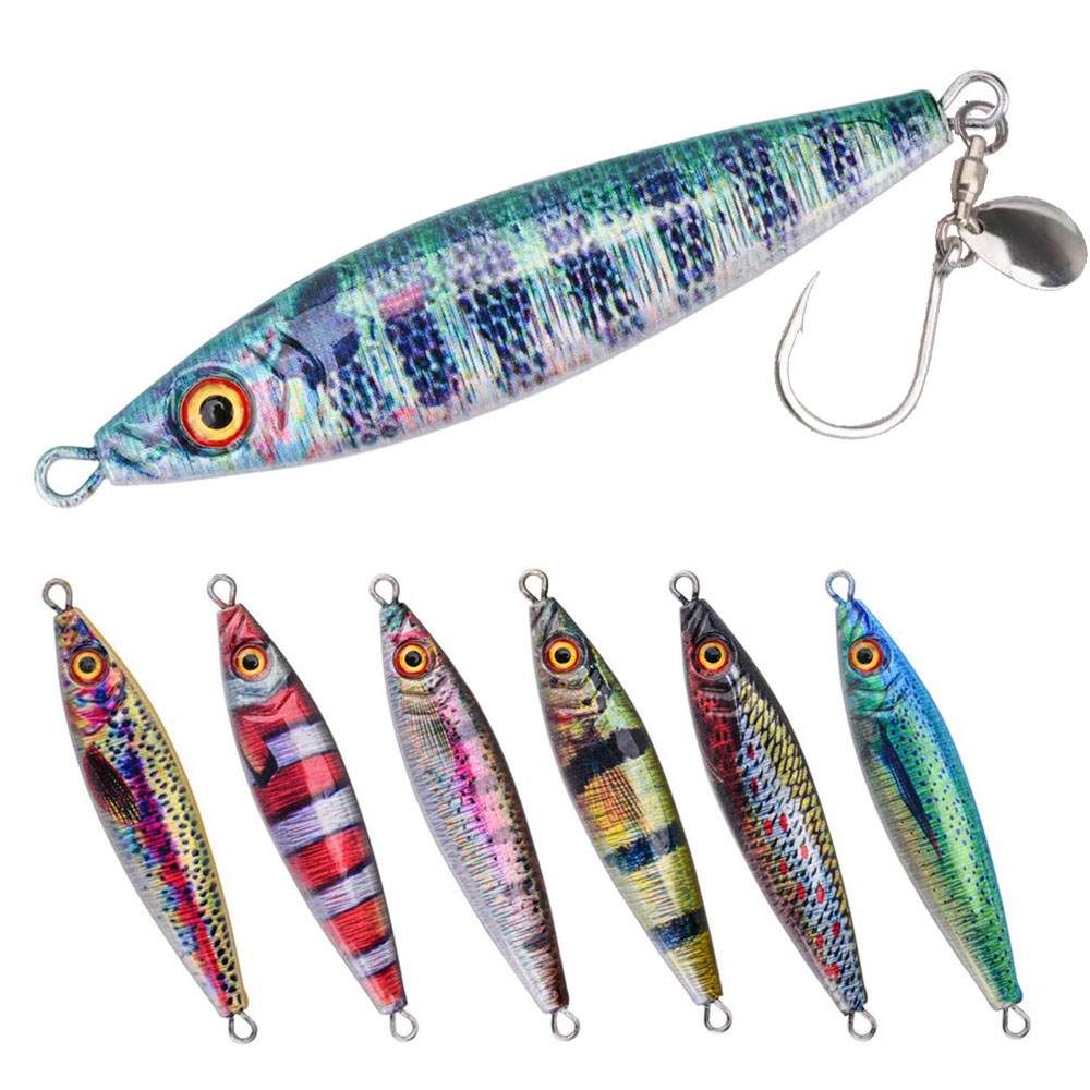 Fishing Lure Blade Bait - Metall-Jig-Köder mit Spinnblatt für Salzwasser, Slow