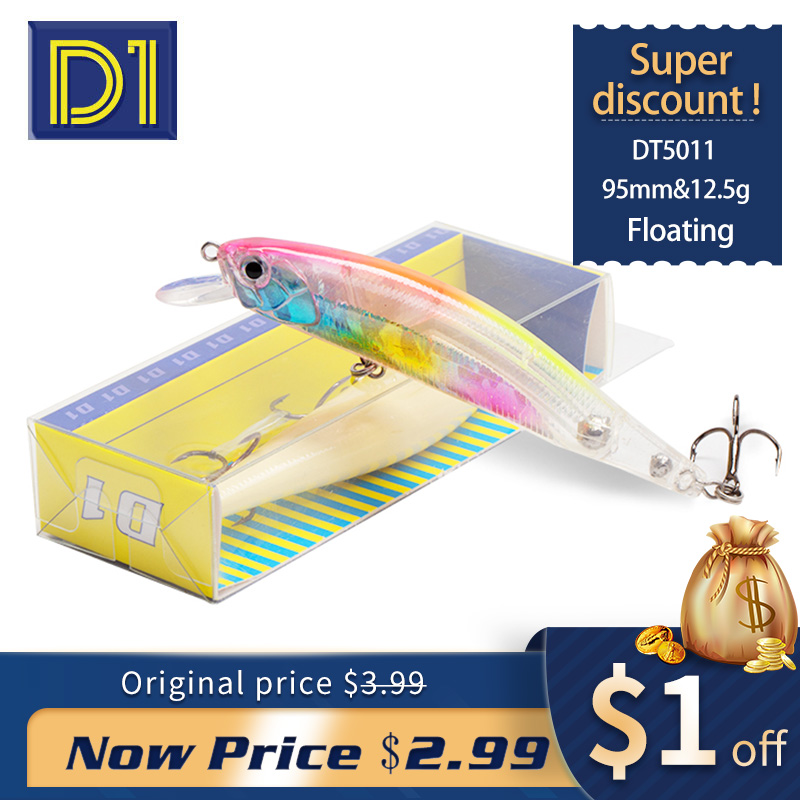 Fishing Lure Jerkbait - D1 Köder Schwimmende Minnow-Wobbler für Hechtangeln