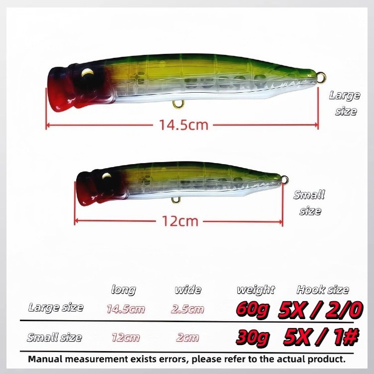 30G 60G Trolling-Oberflächenkö – Fishing Lure Popper Bewertung und Preis